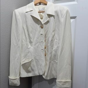 Elegant Cream Blazer with Button Details